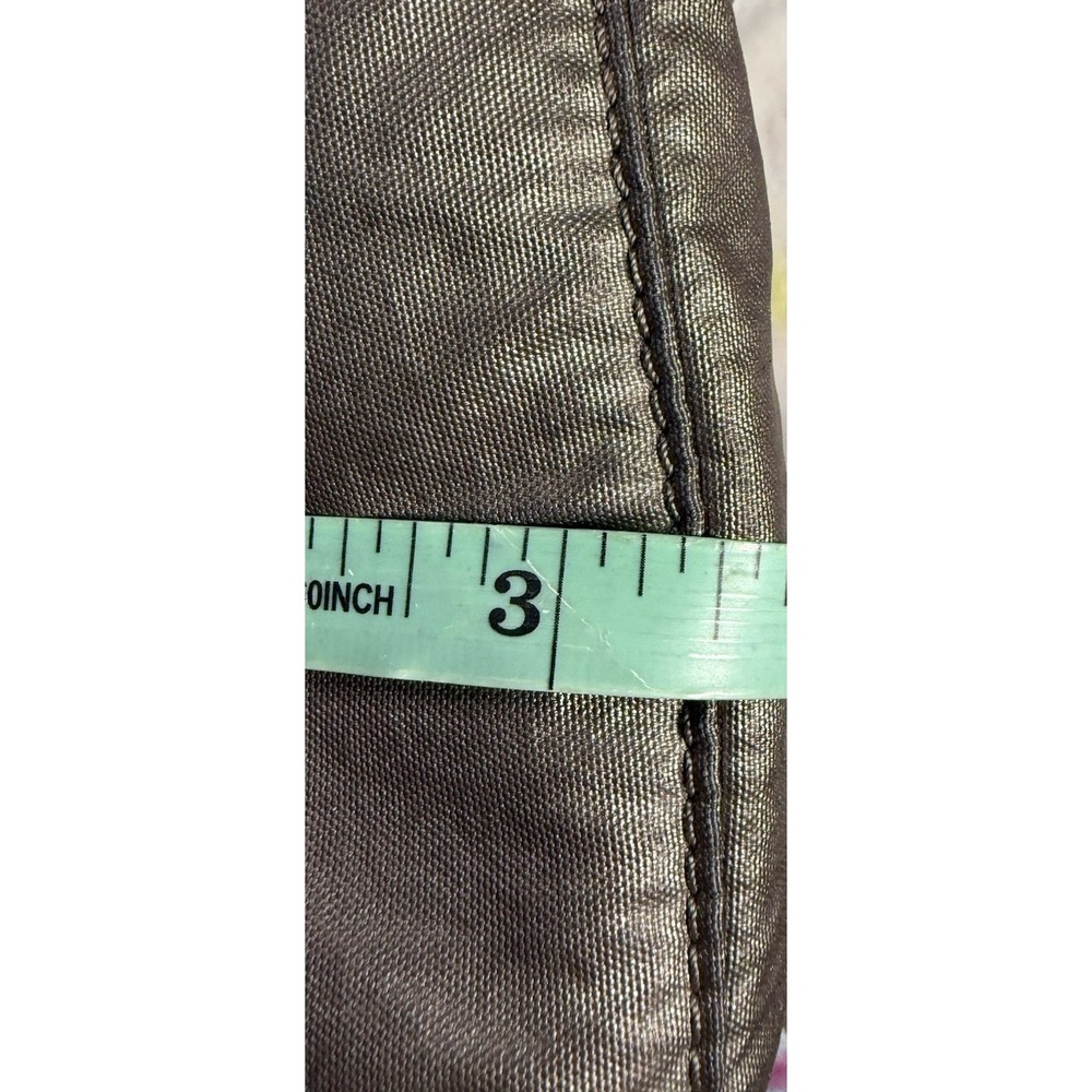 KIPLING COATED SILVER GRAY NYLON CANVAS STRAP SHOULDER BAG HANDBAG PURSE - Picture 11 of 12